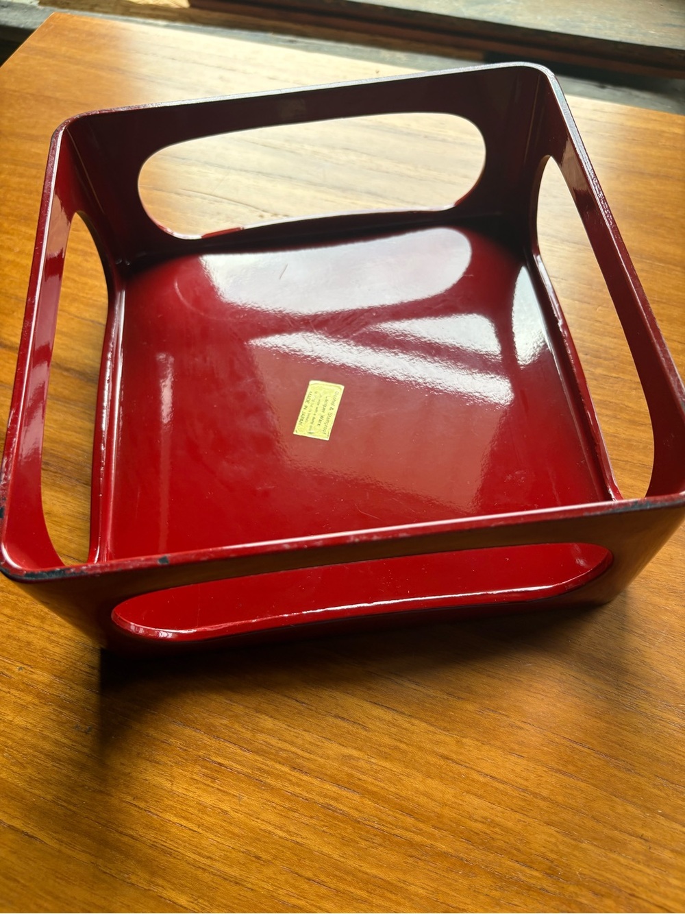 Antique Japanese Red Lacquer Display Stand or Tray Drinks Serving Tray VGUC MCM